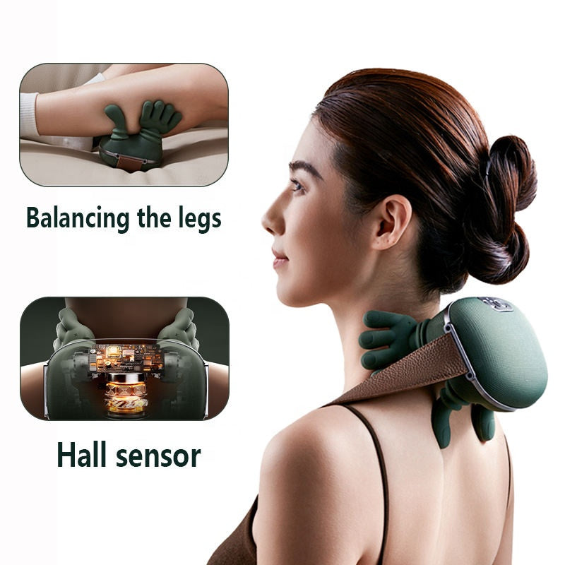 Smart Electric Neck & Shoulder Massager with 3D Kneading and Heat Therapy