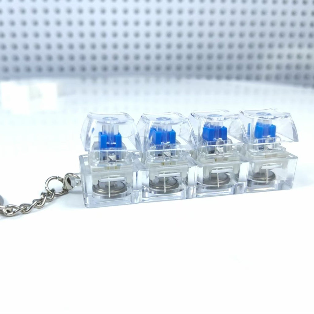 Mechanical Keycap Keychain – LED Clicker Fidget Toy