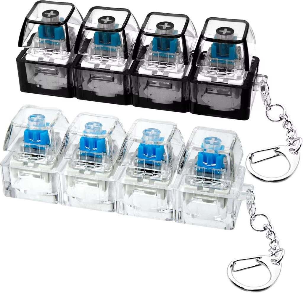 Mechanical Keycap Keychain – LED Clicker Fidget Toy
